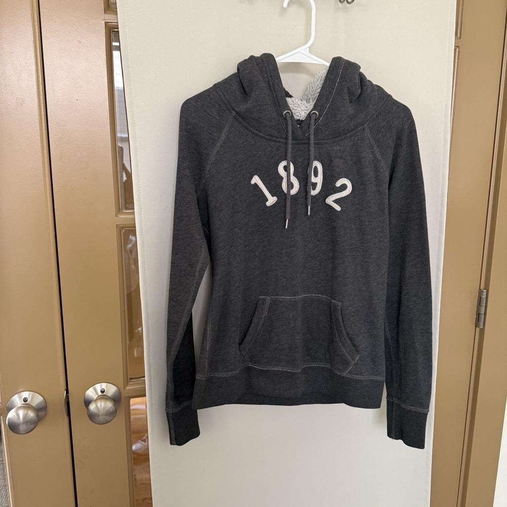 Abercrombie & Fitch Women's Medium Grey 1892 Fleece Lined Hoodie Pullover